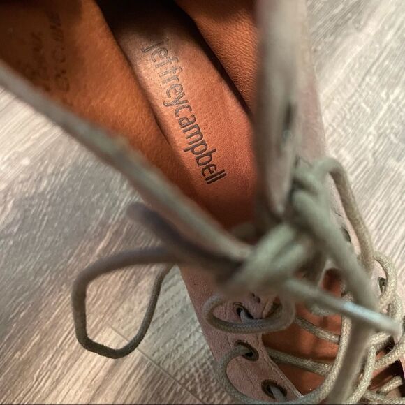 Revolve Jeffrey Campbell Cors Lace Up Booties Beige Suede - Picture 9 of 12